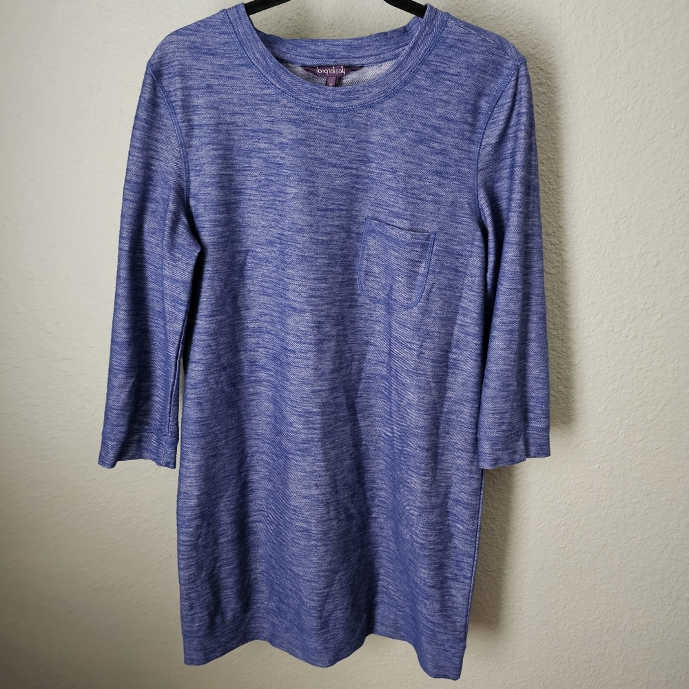 Long Tall Sally Tunic Shirt Dress Marled  Blue Size M